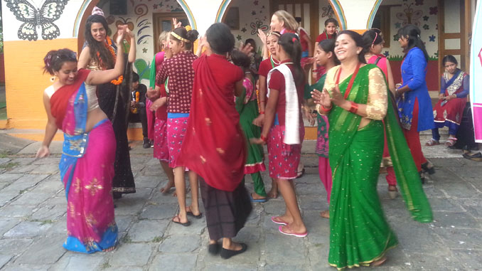 Deusi Bhailo and cultural dance during Bhai Tika Festival in Pokhara on Tuesday. Picture: Recentfusion.com